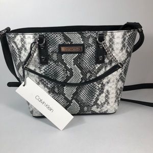 Calvin Klein Black & White Python Print Cr…